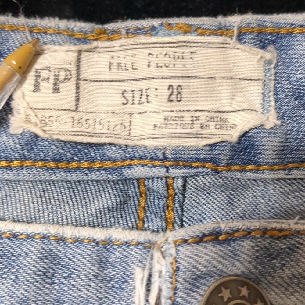 FREE PEOPLE Jax Patchwork Raw Hem 4-Button Fly Skinny Jeans Size 28 - Picture 9 of 9